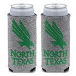 Wholesale-North Texas Mean Green GRAY HEATHERED 12 oz Slim Can Cooler