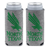 Wholesale-North Texas Mean Green GRAY HEATHERED 12 oz Slim Can Cooler