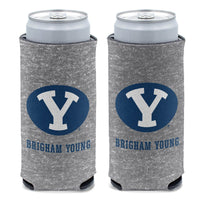 Brigham Young Cougars GRAY HEATHERED 12 oz Slim Can Cooler