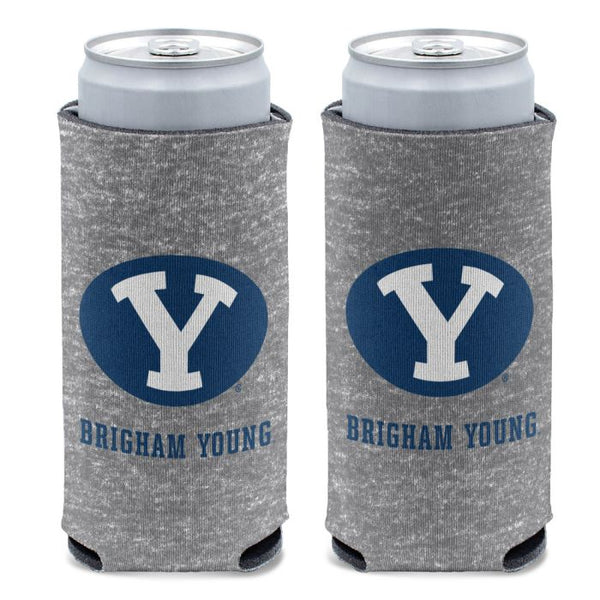 Wholesale-Brigham Young Cougars GRAY HEATHERED 12 oz Slim Can Cooler