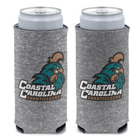 Wholesale-Coastal Carolina Chanticleers GRAY HEATHERED 12 oz Slim Can Cooler