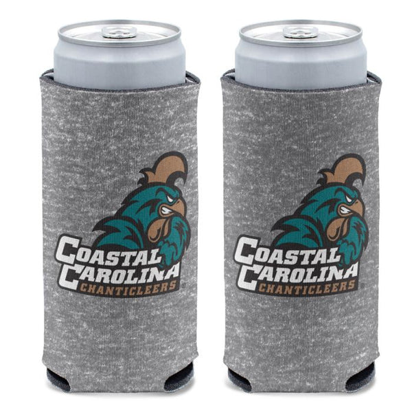 Wholesale-Coastal Carolina Chanticleers GRAY HEATHERED 12 oz Slim Can Cooler