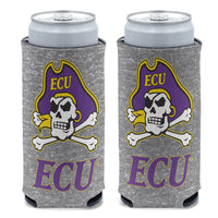 East Carolina Pirates GRAY HEATHERED 12 oz Slim Can Cooler