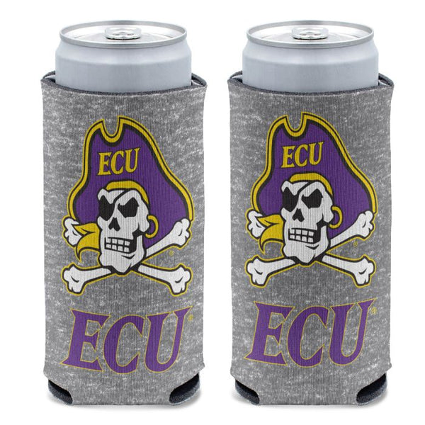 Wholesale-East Carolina Pirates GRAY HEATHERED 12 oz Slim Can Cooler