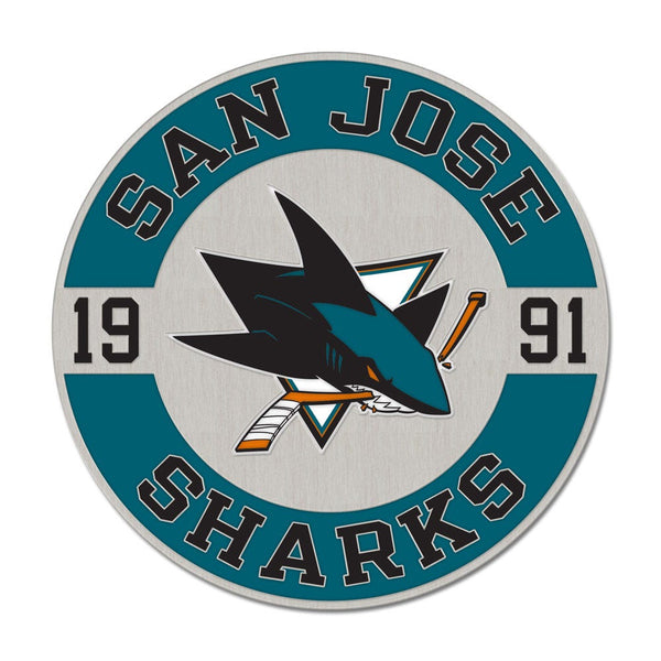 San Jose Sharks round est Collector Enamel Pin Jewelry Card