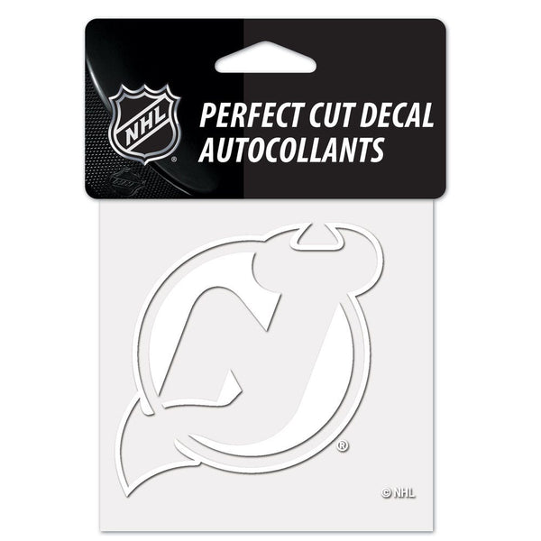 New Jersey Devils Perfect Cut White Decal 4" x 4"