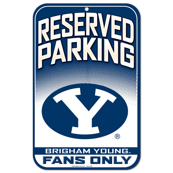 Brigham Young Cougars Reserved Parking Plastic Sign 11" x 17"