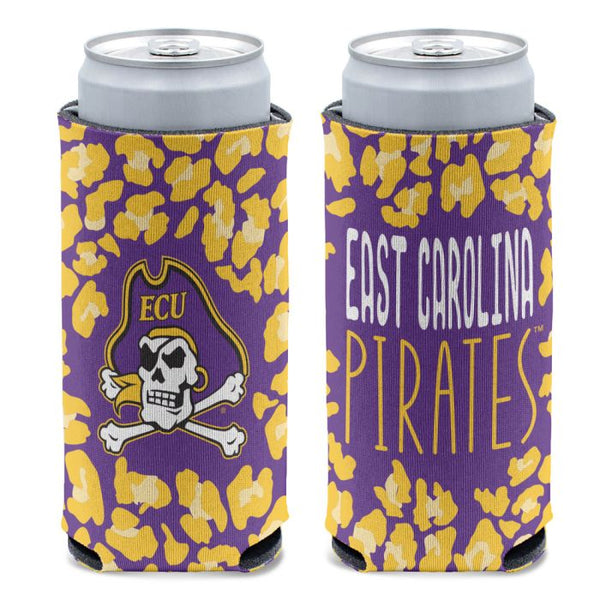 Wholesale-East Carolina Pirates LEOPARD 12 oz Slim Can Cooler