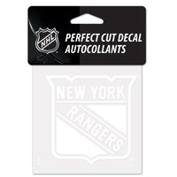 New York Rangers Perfect Cut White Decal 4" x 4"