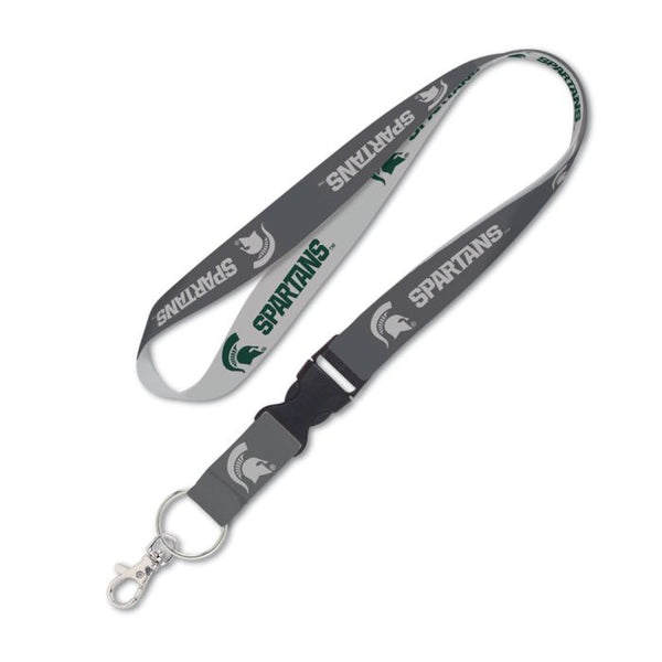 Wholesale-Michigan State Spartans CHARCOAL Lanyard w/detachable buckle 1"