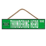 Marshall Thundering Herd Wood Sign-with Rope 4" x 17"