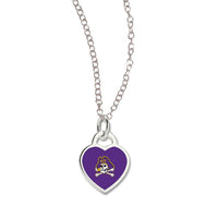 Wholesale-East Carolina Pirates HEART NECKLACE Necklace w/3D Heart