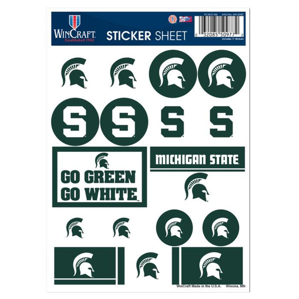 Wholesale-Michigan State Spartans Vinyl Sticker Sheet 5" x 7"