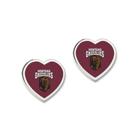 Wholesale-Montana Grizzlies HEART EARRINGS Earrings w/3D Heart