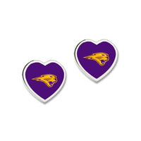 Northern Iowa Panthers HEART EARRINGS Earrings w/3D Heart