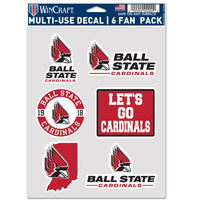 Wholesale-Ball State Cardinals Multi Use 6 FAN PACK