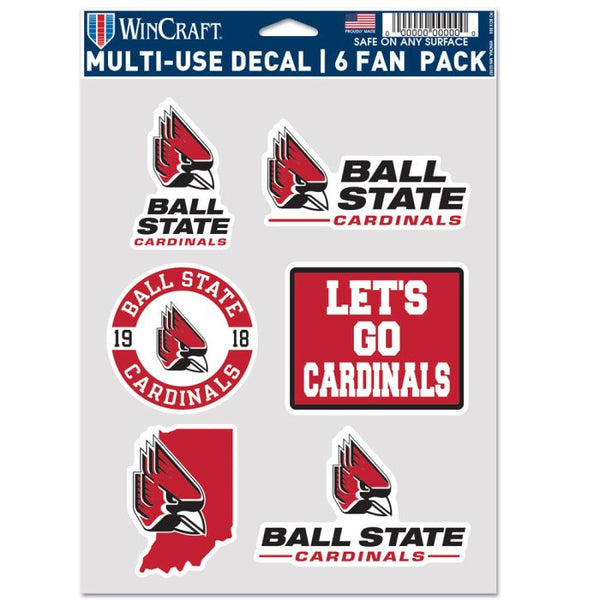 Wholesale-Ball State Cardinals Multi Use 6 FAN PACK