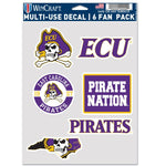 Wholesale-East Carolina Pirates Multi Use 6 FAN PACK