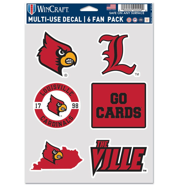 Louisville Cardinals Multi Use 6 FAN PACK