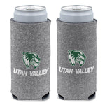 Utah Valley Wolverines HEATHERED 12 oz Slim Can Cooler