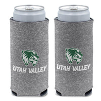 Utah Valley Wolverines HEATHERED 12 oz Slim Can Cooler