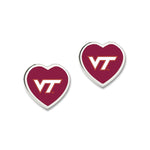 Wholesale-Virginia Tech Hokies Earrings w/3D Heart