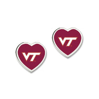 Wholesale-Virginia Tech Hokies Earrings w/3D Heart