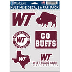 Wholesale-West Texas A&amp;M Buffaloes Multi Use 6 FAN PACK