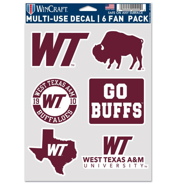 Wholesale-West Texas A&amp;M Buffaloes Multi Use 6 FAN PACK