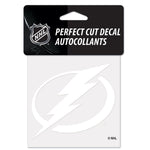 Tampa Bay Lightning Perfect Cut White Decal 4" x 4"