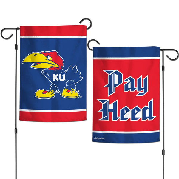 KANSAS JAYHAWKS / Vintage Collegiate Garden Flags 2 sided 12.5" x 18"