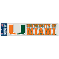 Miami Hurricanes Perfect Cut Decals 4" x 17"