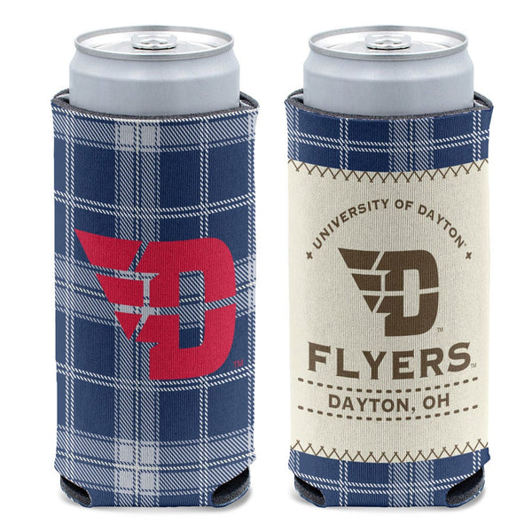 Dayton Flyers PLAID 12 oz Slim Can Cooler