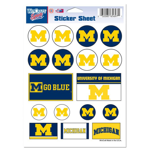 Wholesale-Michigan Wolverines Vinyl Sticker Sheet 5" x 7"
