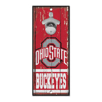 Wholesale-Ohio State Buckeyes Bottle Opener Sign 5x11