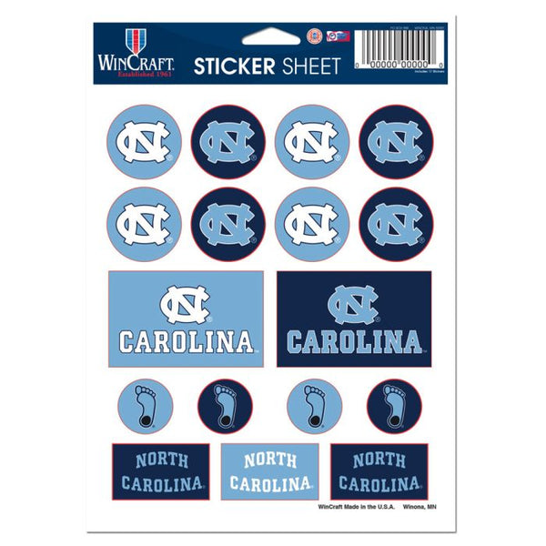 Wholesale-North Carolina Tar Heels Vinyl Sticker Sheet 5" x 7"