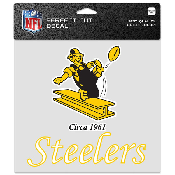 Pittsburgh Steelers / Classic Logo Retro Perfect Cut Color Decal 8" x 8"