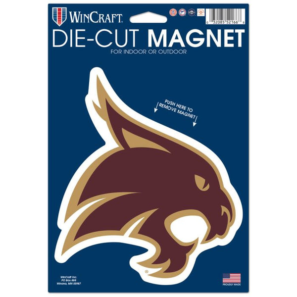 Wholesale-Texas State Bobcats Die Cut Logo Magnet 6.25" x 9"