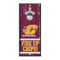 Central Michigan Chippewas Bottle Opener Sign 5x11