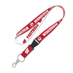 Wholesale-Wisconsin Badgers football Lanyard w/detachable buckle 1"