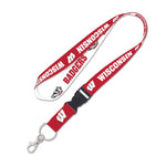 Wholesale-Wisconsin Badgers primary Lanyard w/detachable buckle 1"