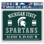 Wholesale-Michigan State Spartans COORDINATES Fan Decals 5" x 6"