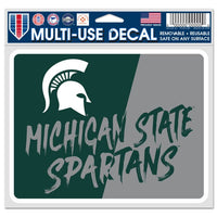 Wholesale-Michigan State Spartans WORD SPLIT Fan Decals 5" x 6"