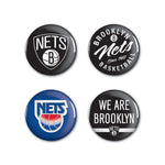 Brooklyn Nets Button 4 Pack 1 1/4" Rnd
