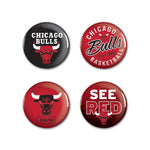 Chicago Bulls Button 4 Pack 1 1/4" Rnd