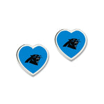 Carolina Panthers HEART POST Earrings w/3D Heart