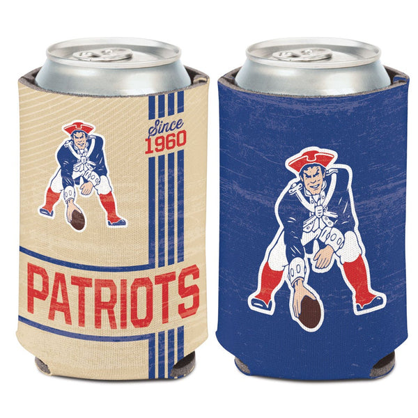 New England Patriots / Classic Logo Vintage Can Cooler 12 oz.