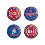 Detroit Pistons Button 4 Pack 1 1/4" Rnd
