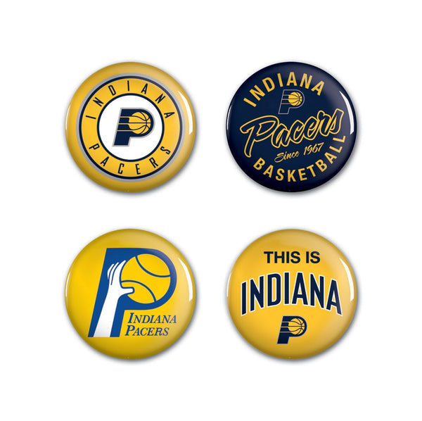 Indiana Pacers Button 4 Pack 1 1/4" Rnd