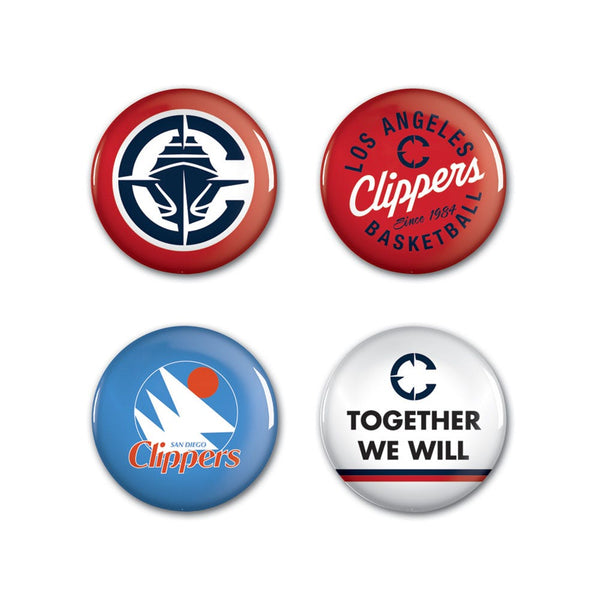 Los Angeles Clippers Button 4 Pack 1 1/4" Rnd